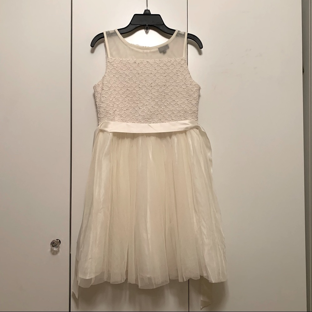 Lilt Formal Off-White Sleeveless A-Line Occasion Tulle Dress